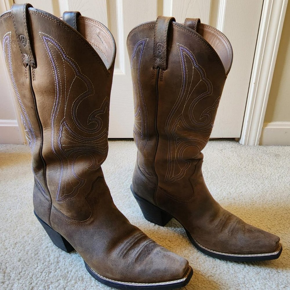 Ariat Womens Round Up Square Toe Western Boot Size 9B